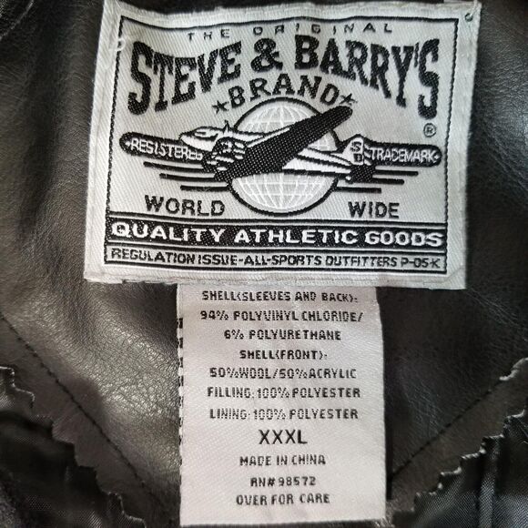 Steve & Barry's Army Black Knights varsity jacket men's 3XL XXXL black flawed - Picture 14 of 15